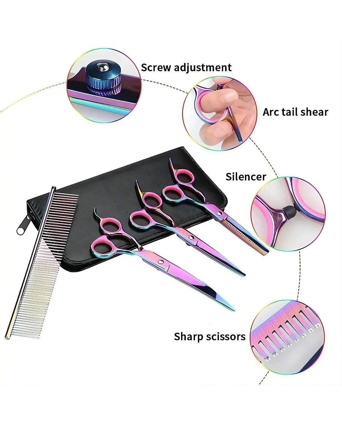 Set Tijeras Peluqueria Tijeras Barberia Para Cortar Pelo-2