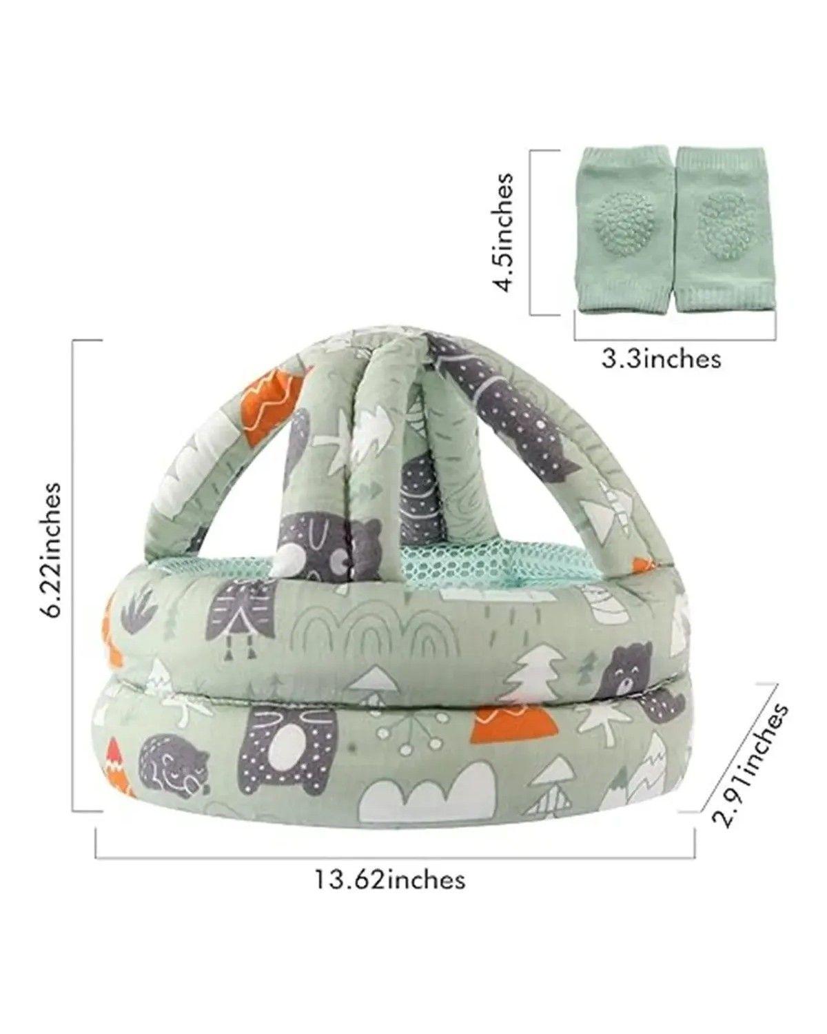 Casco Gorro Protector Anti Golpes Bebe Y Rodilleras-4