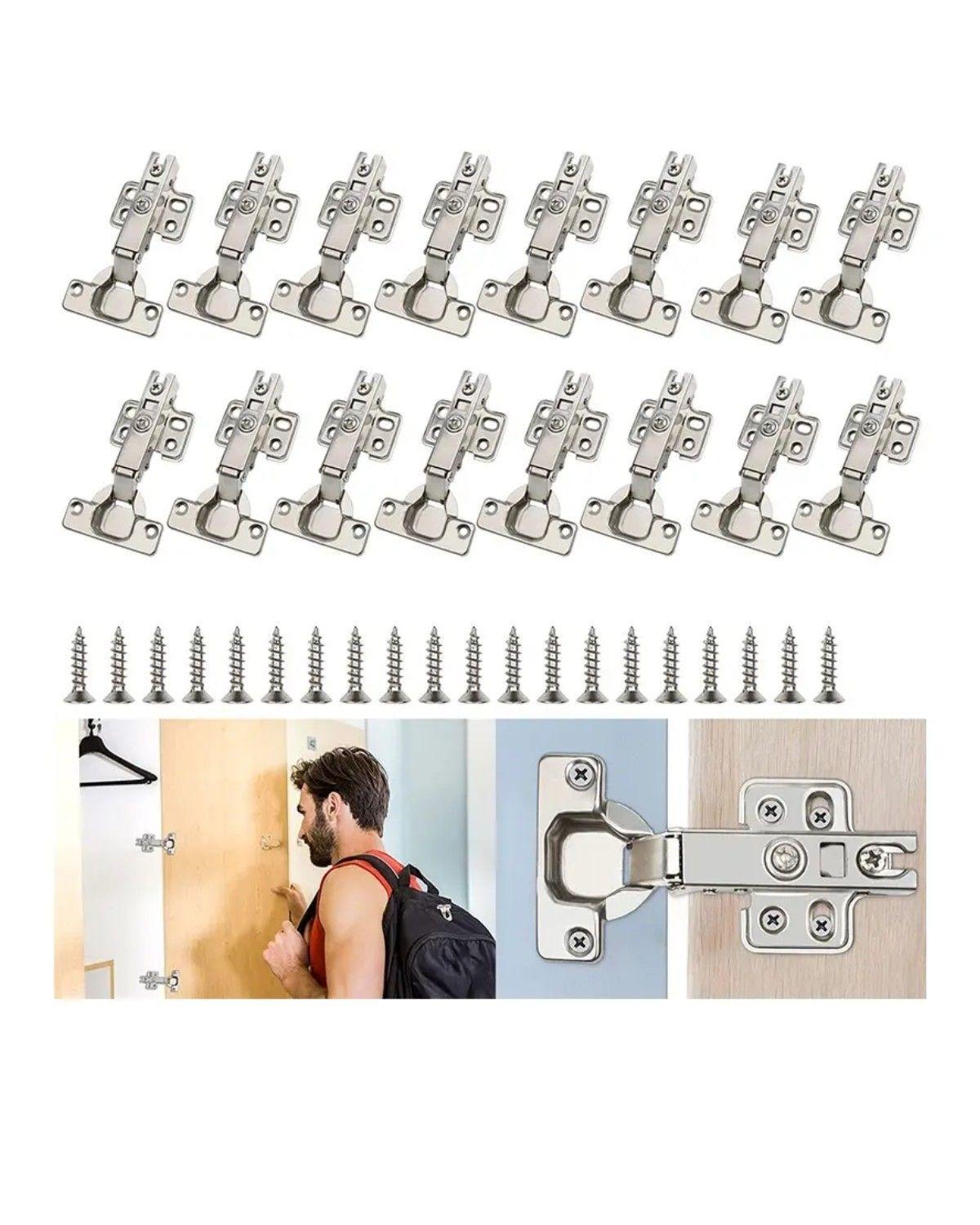 3d Bisagra Cierre Suave Recta 16 Pcs Con 96 Tornillos-0
