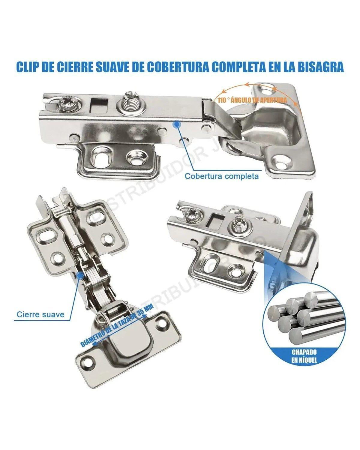 3d Bisagra Cierre Suave Recta 16 Pcs Con 96 Tornillos-3