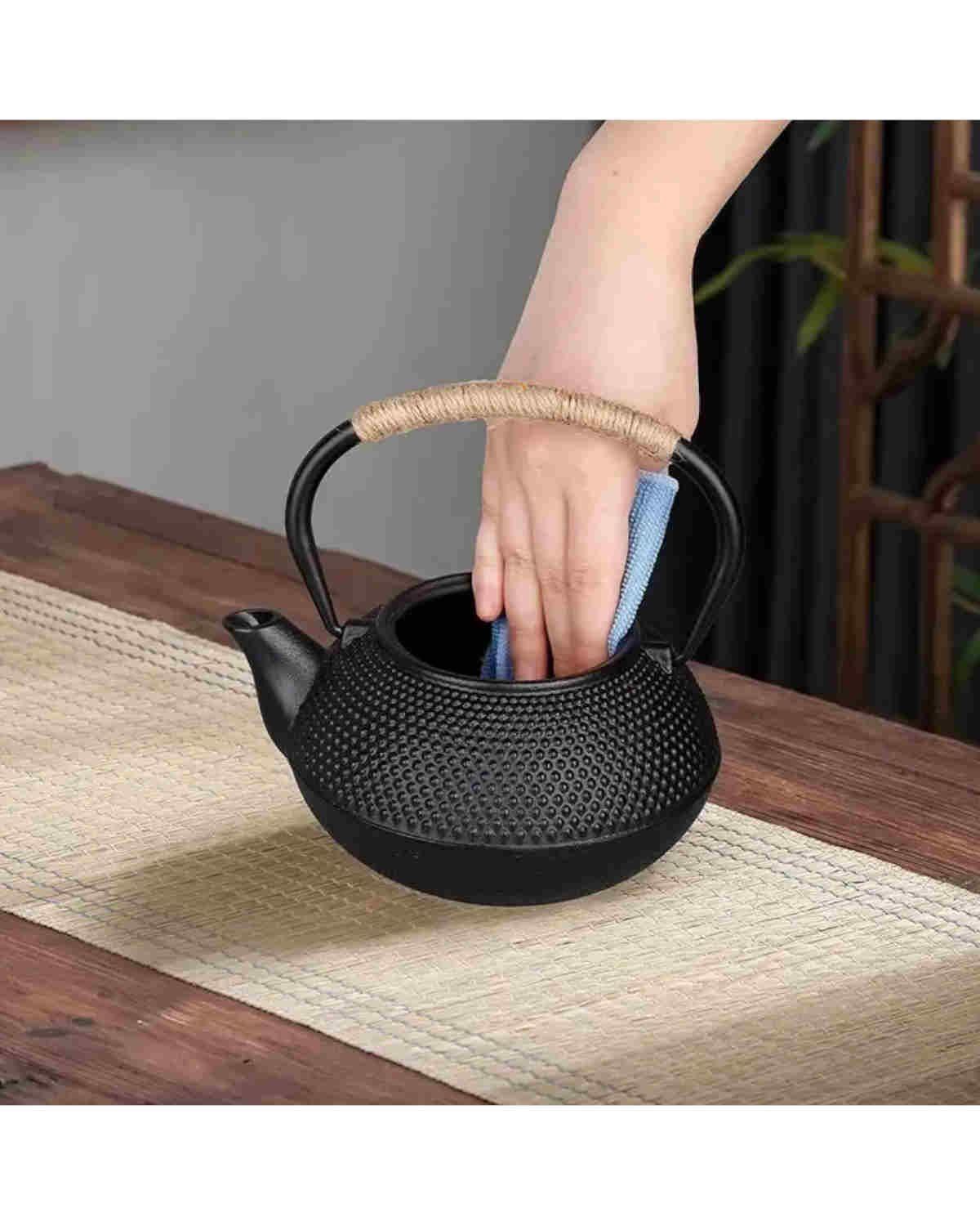 Tetera Hierro Fundido Japonesa Con Infusor Acero Negro-2