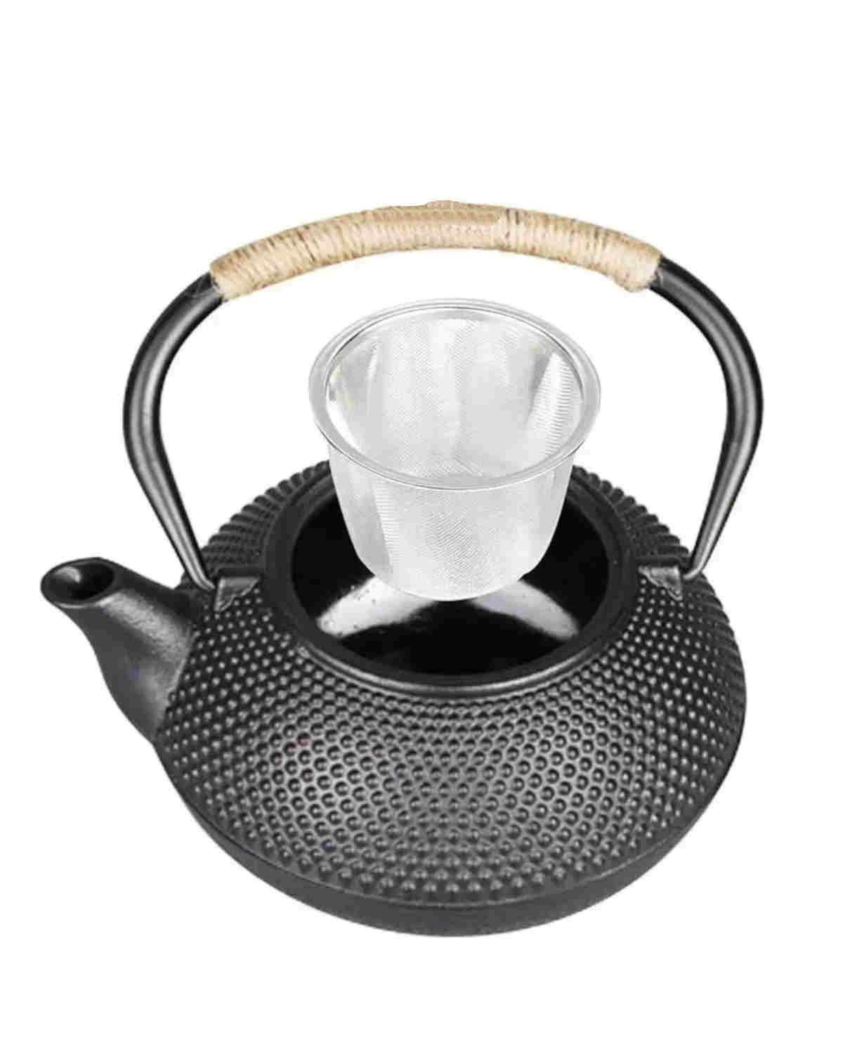 Tetera Hierro Fundido Japonesa Con Infusor Acero Negro-1