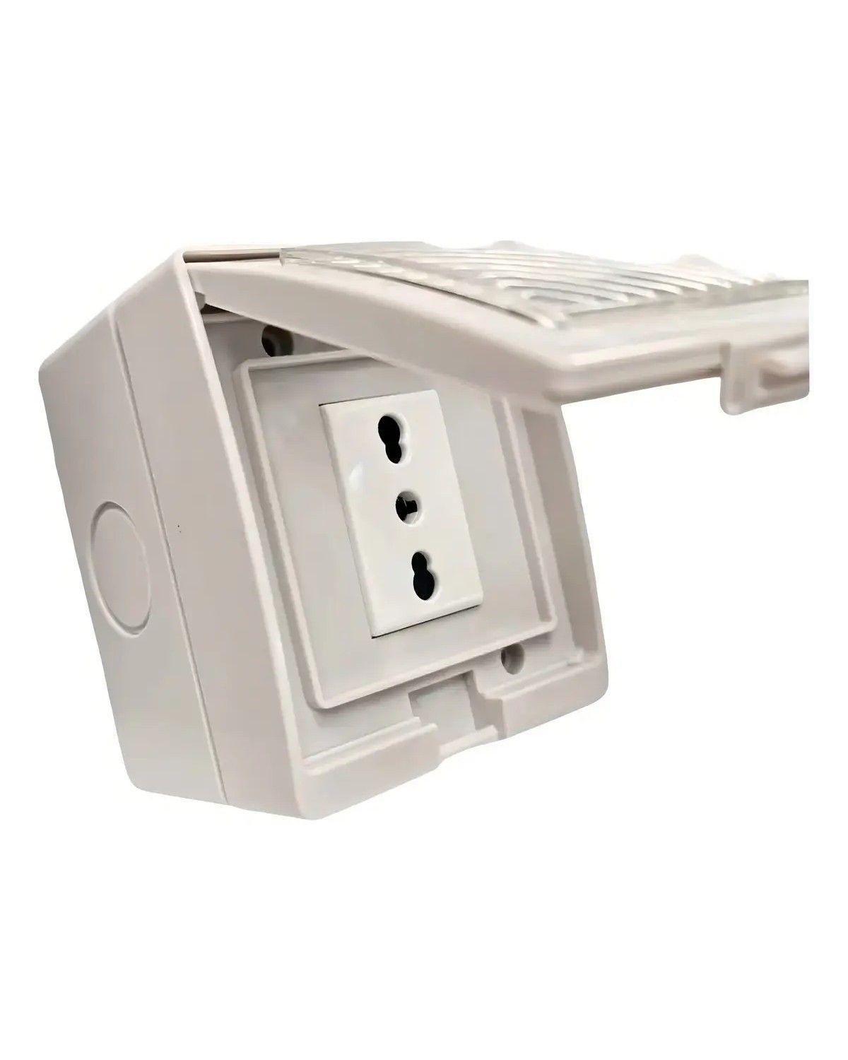 Tomacorriente Simple 10/16a Hydrobox Exterior Ip55 250v Sec Color Blanco-3