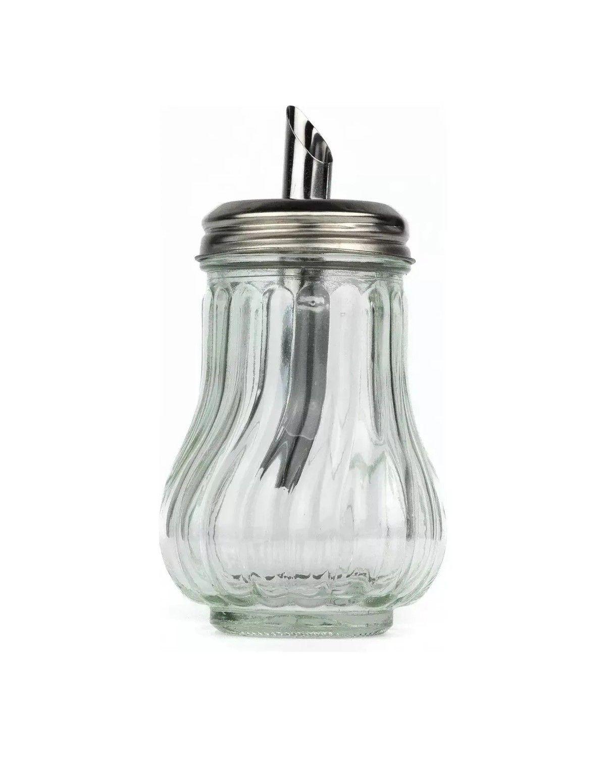 Azucarera Vidrio Con Dosificador Tapa Acero Capacidad 200ml-0