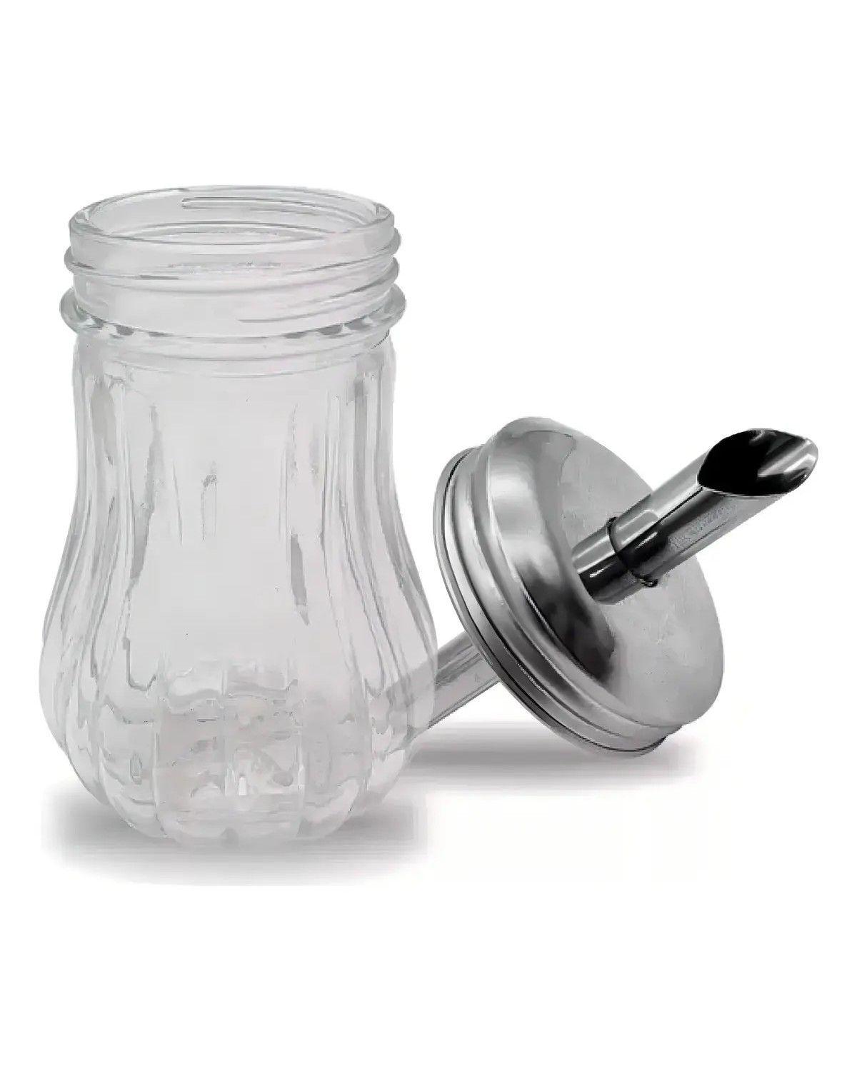 Azucarera Vidrio Con Dosificador Tapa Acero Capacidad 200ml-2