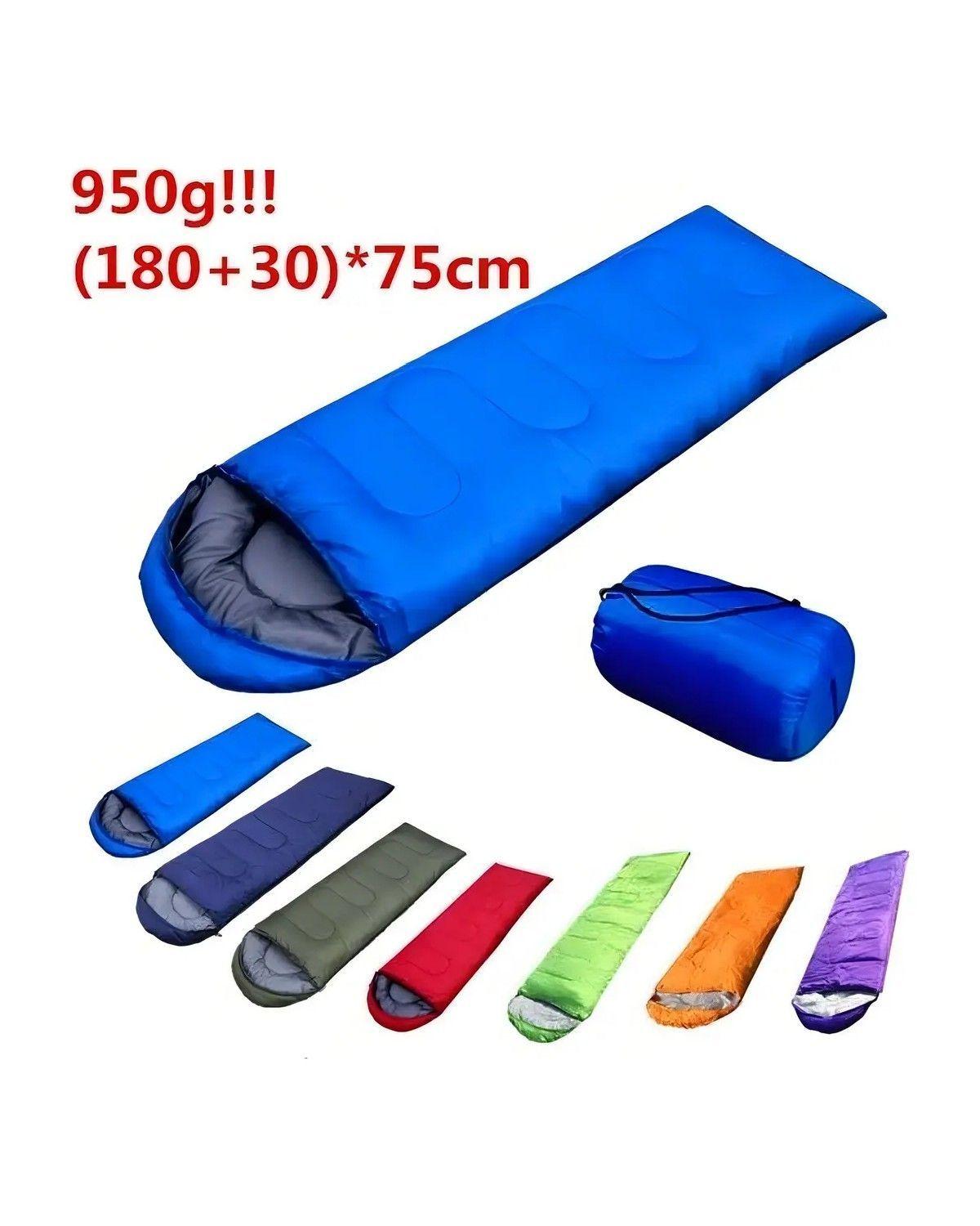 Saco De Dormir Camping Gorro Playa Cabaña Algodón 950g Color Azul-1