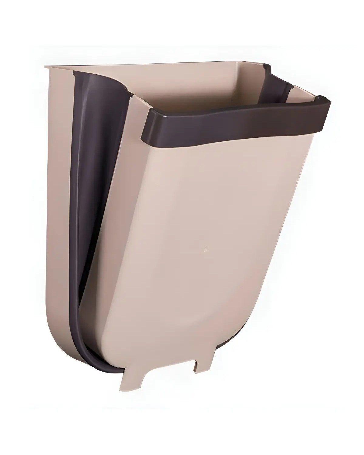 Basurero Plegable Cocina Papelera Ergonómico Puerta Gabinete Color Khaki/Negro-3