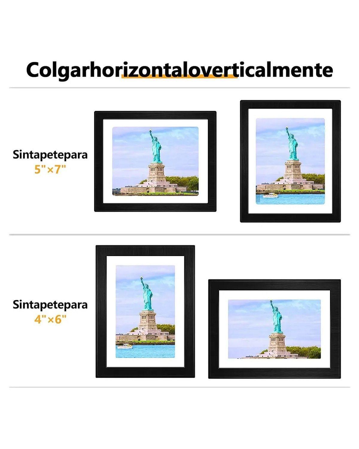 Marcos De Foto 5 Unidades Cuadros Decorativos Negro Liso-2