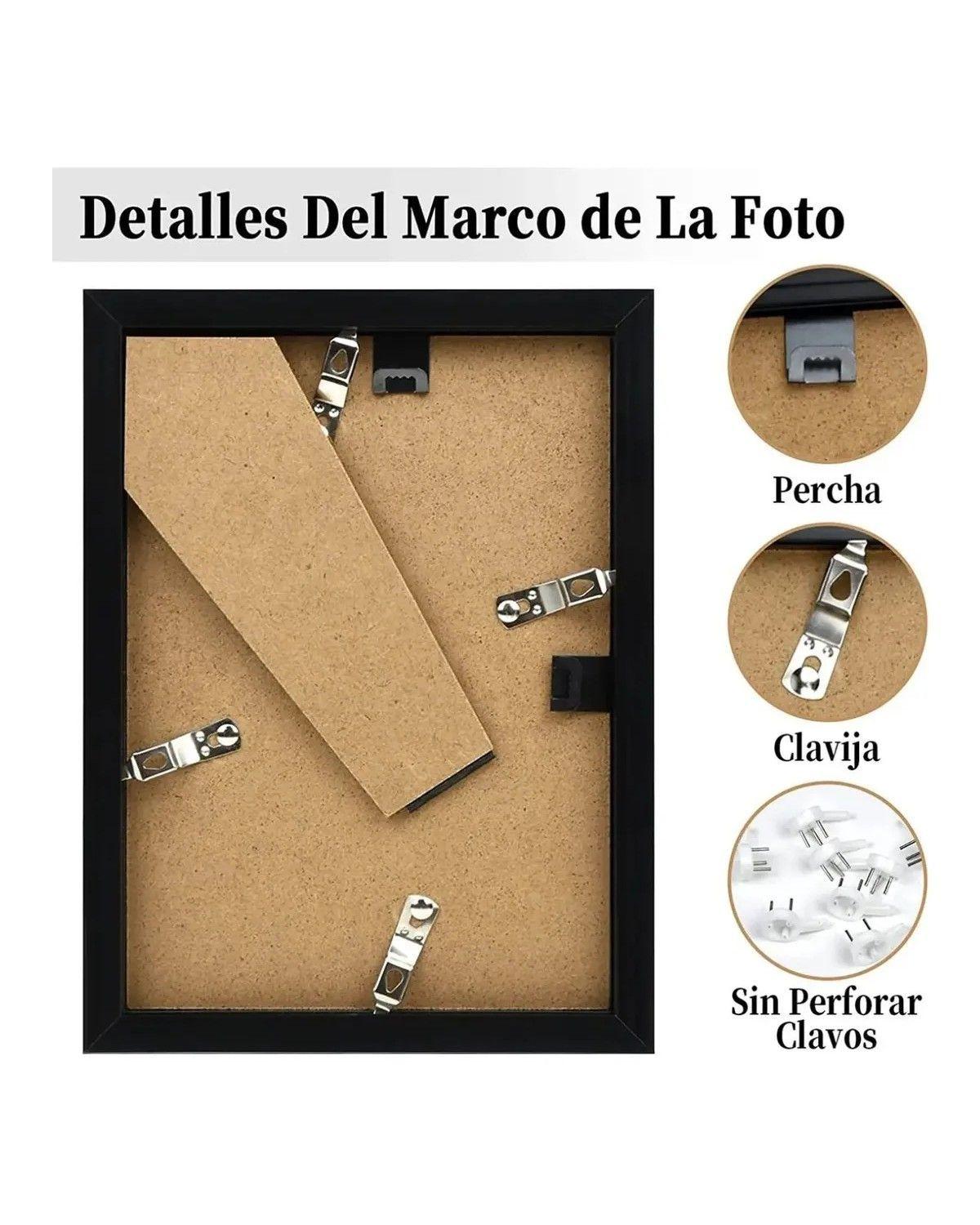 Marcos De Foto 5 Unidades Cuadros Decorativos Negro Liso-3