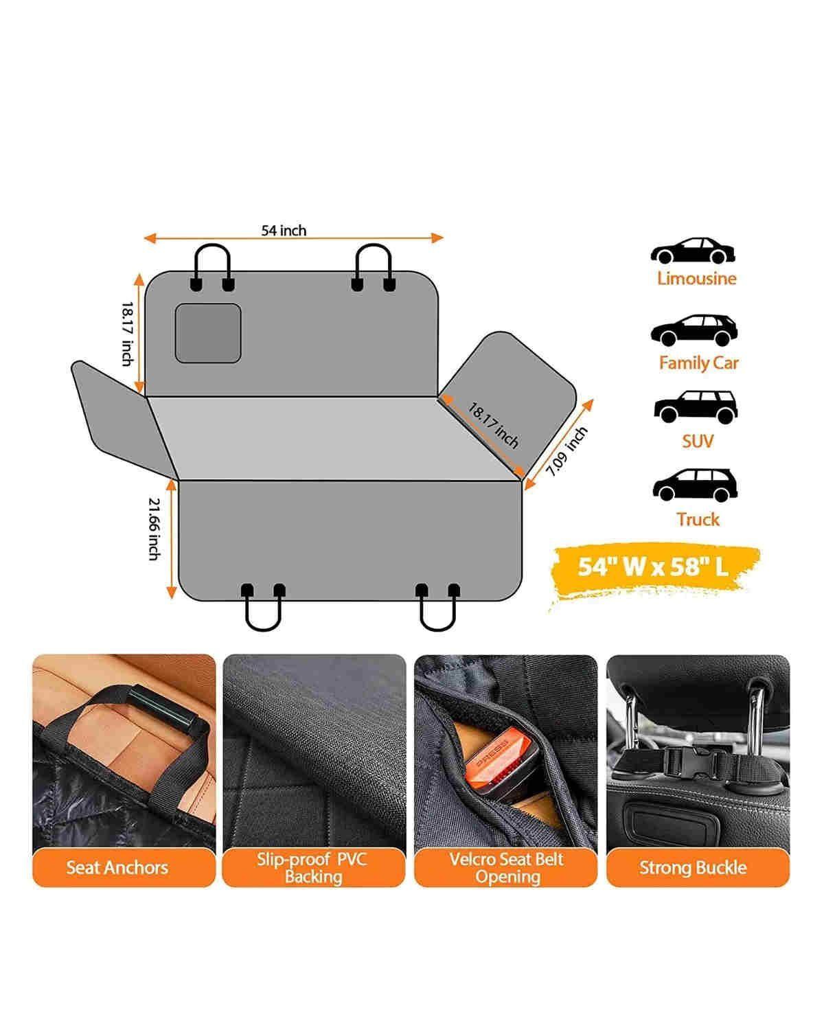 Lona Funda De Cojín Para Gatos Y Perros De Automóviles-2