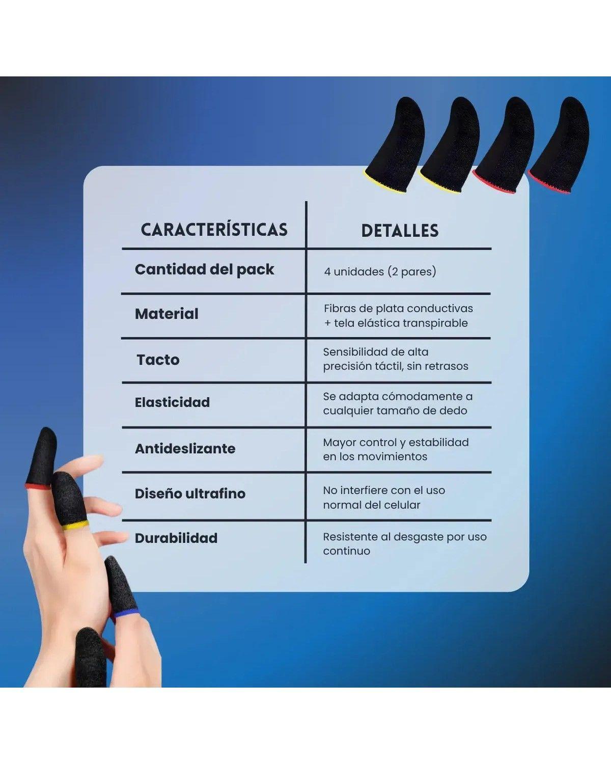 Pack 4 Dedales Gamer Fundas Para Dedos-2