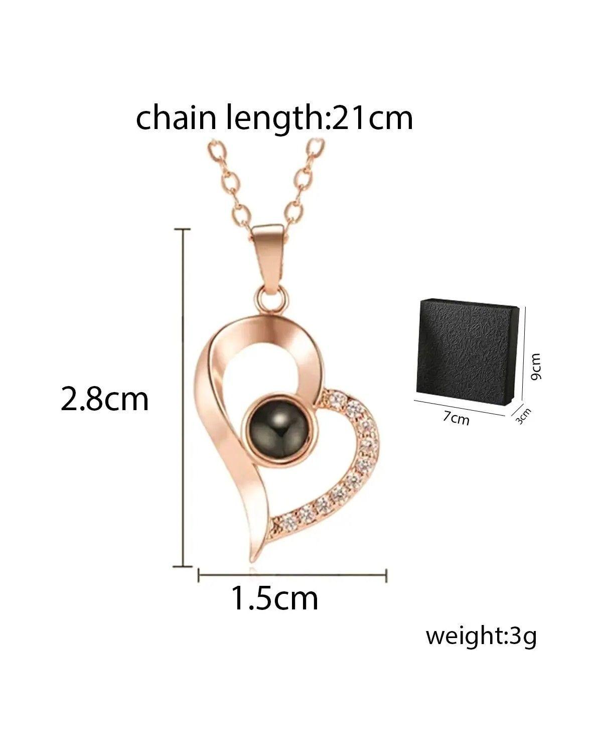 2 Collar Te Amo 100 Idiomas Plata 925 Bañado Oro Mujer Joya-3