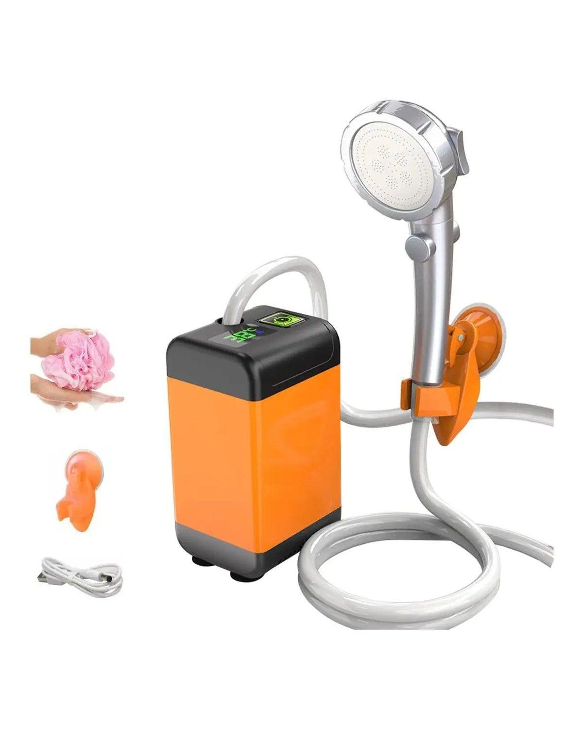 Regadera Ducha Portatil Recargable 3 Modos Acampar Viajar Naranja-0