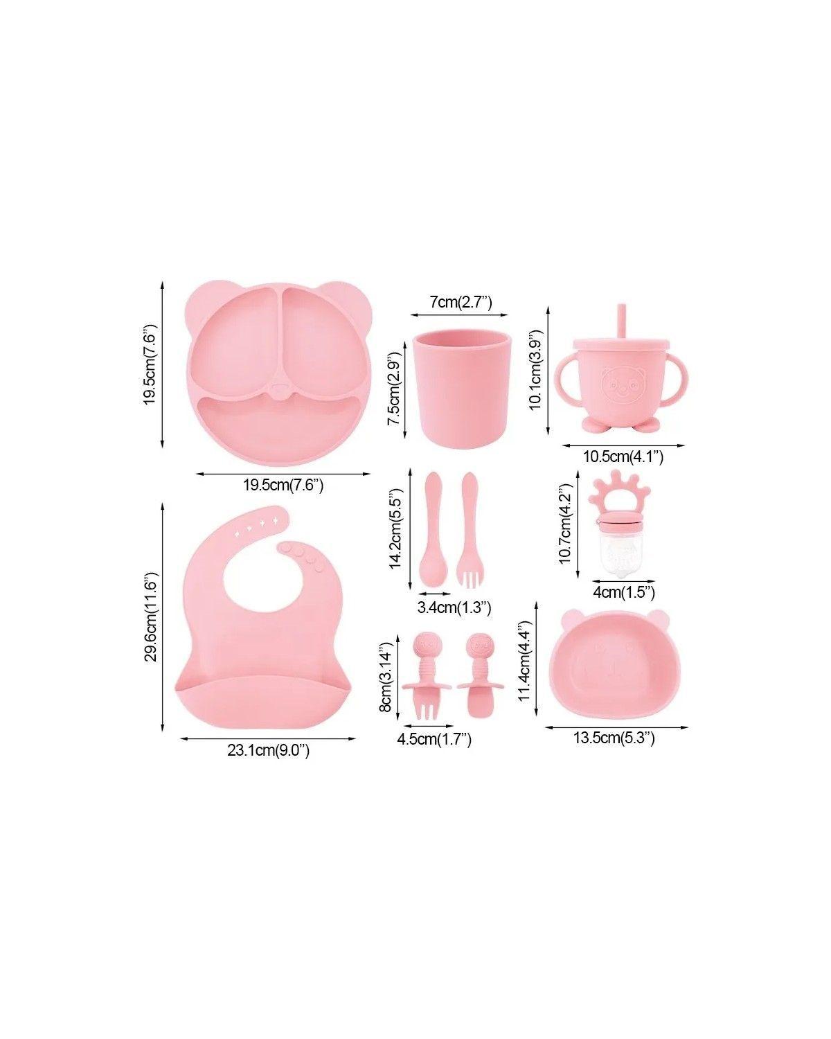 Alimentación de Silicona Dividida Con Ventosa para Bebés Color Beige-2