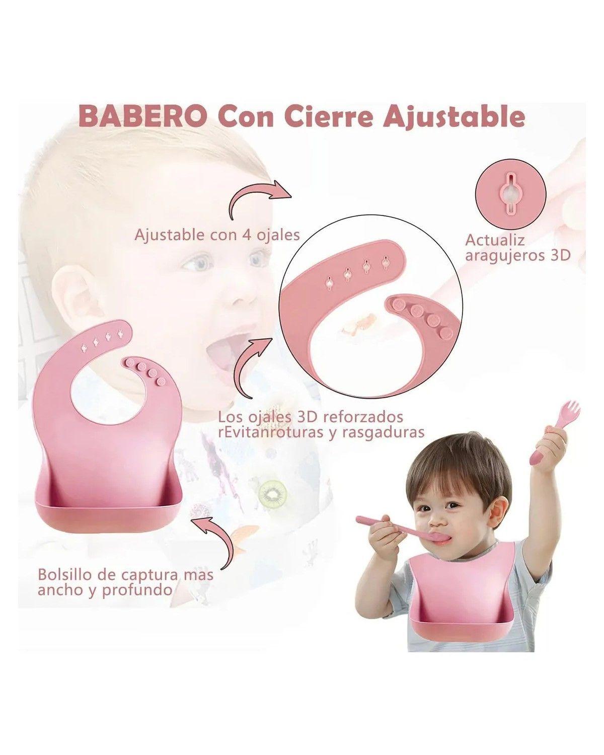 Alimentación de Silicona Dividida Con Ventosa para Bebés Color Beige-3