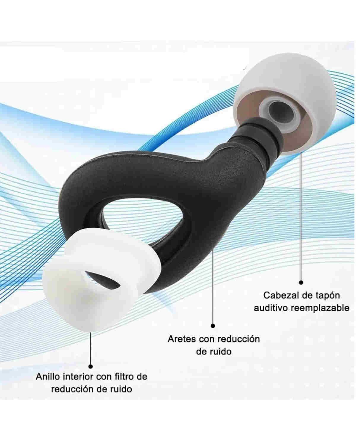 Tapones Antiruido Para Oídos Gota De Agua 3 Tamaños Cómodos Negro-2