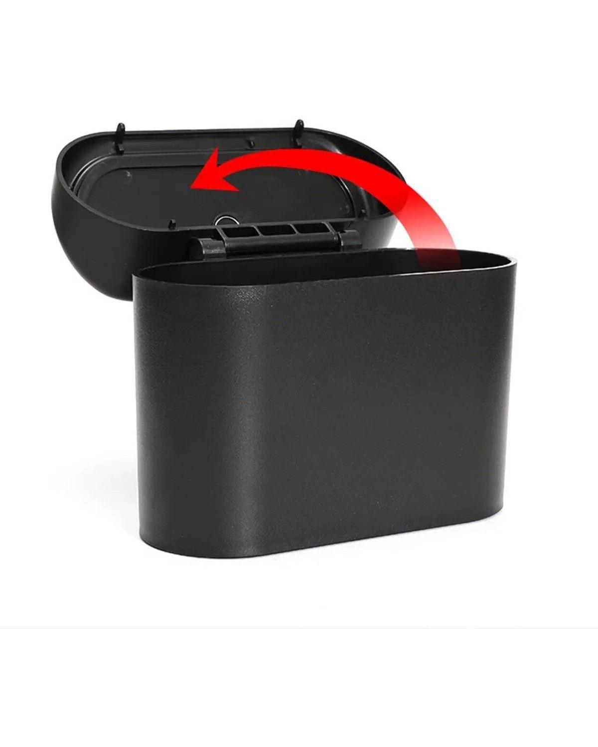 Basurero Para Auto Portatil Universal 1 Litro Color Negro-1
