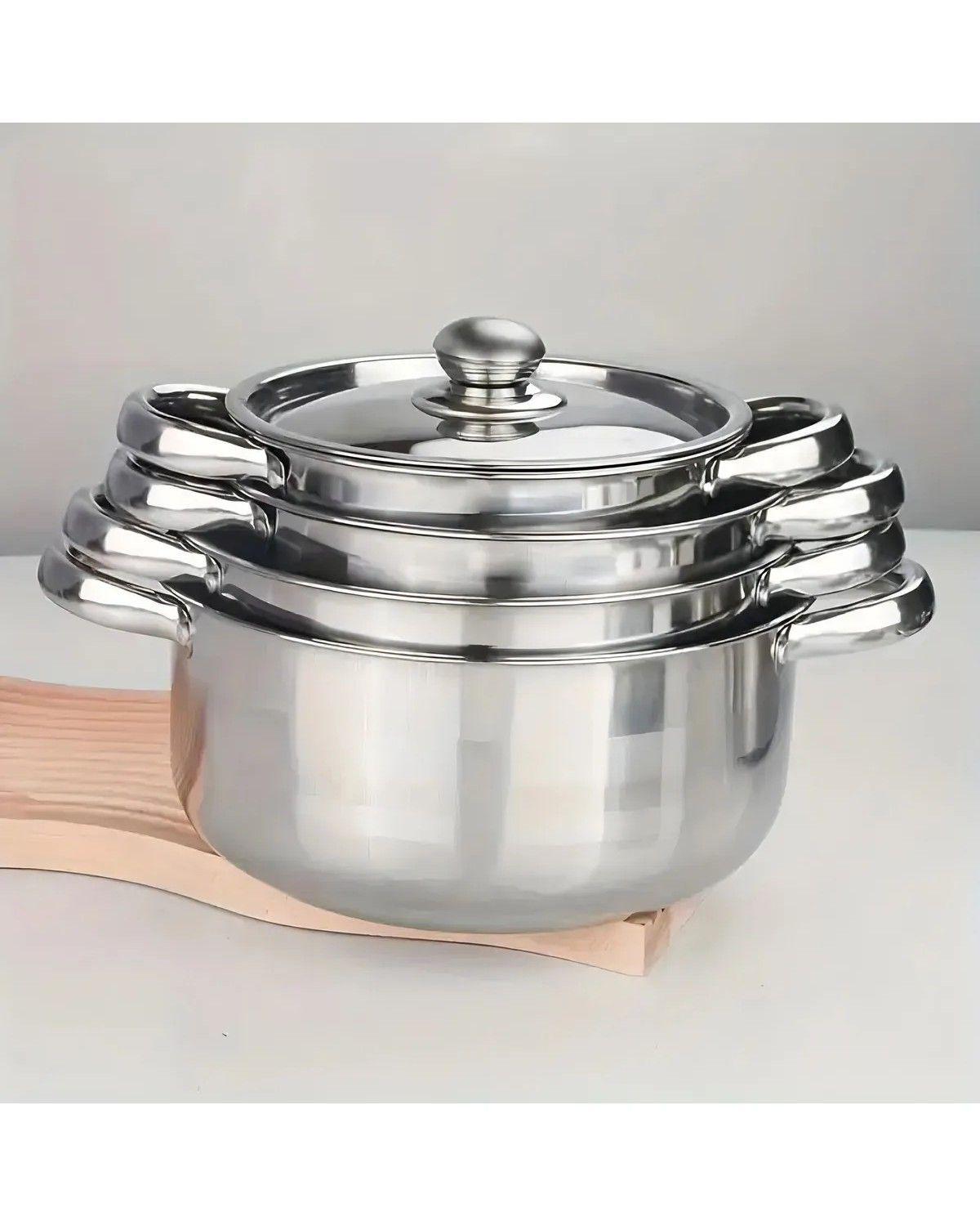 Set De Ollas Acero Inoxidable 4 Piezas-3