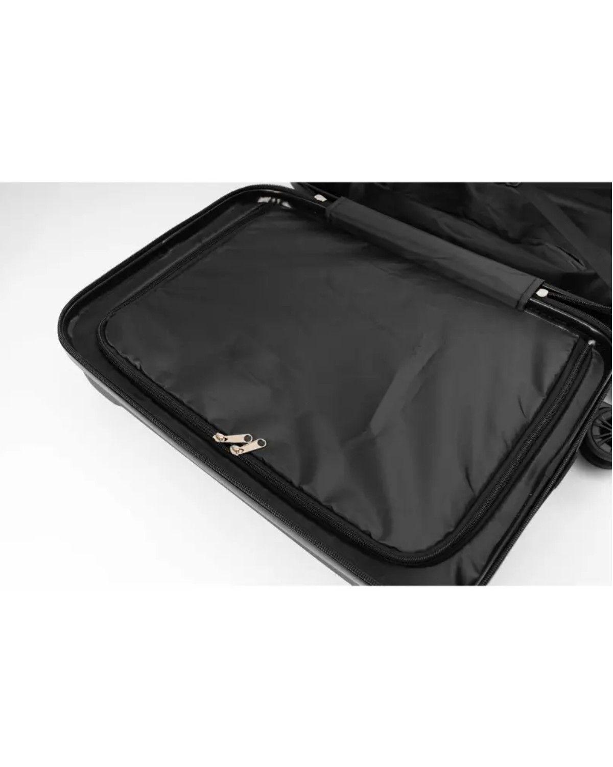 Maleta Cabina 10kg Con Ruedas Giratorias Carry On Negro Rígida-3