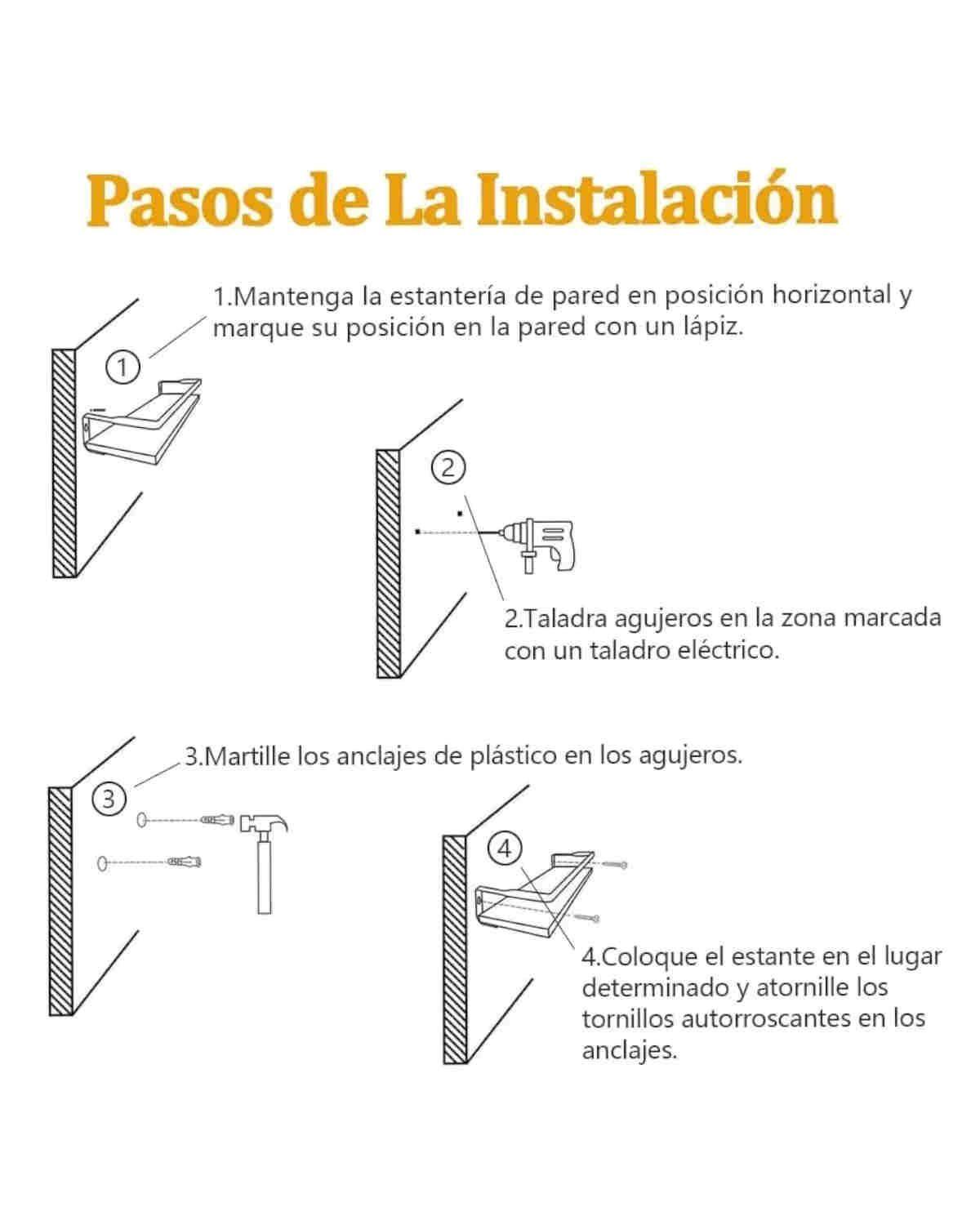 Juego De 2 Repisas Estantes Flotantes De Pared Con Toallero Negro-2