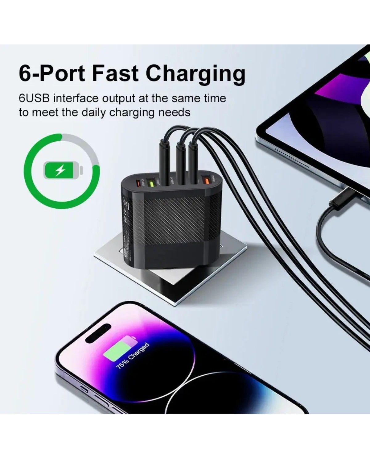 Cargador Universal Carga Rapida 65w 6 Puertos Usb C Pd Usb A-2
