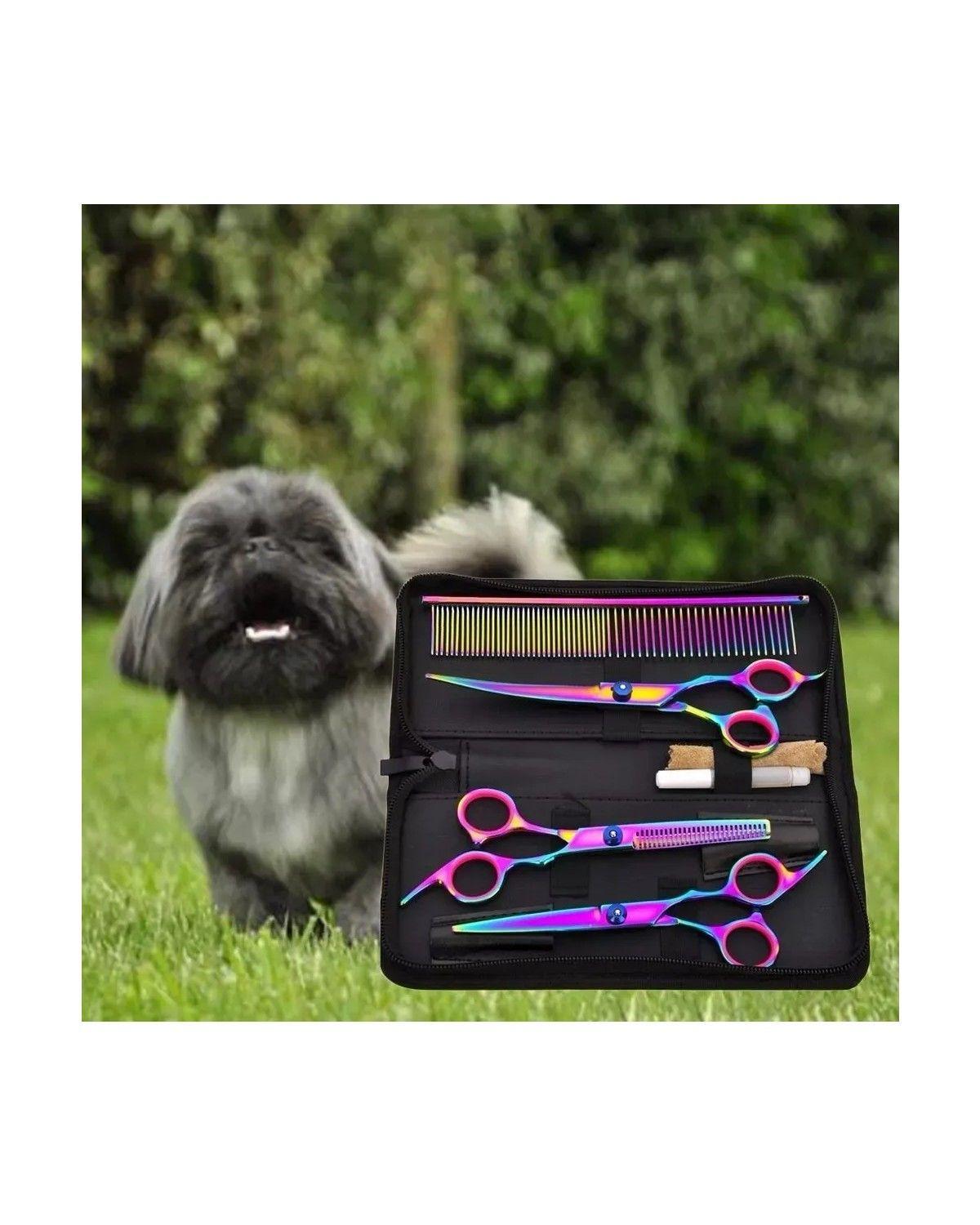 Juego De Tijeras Para Aseo De Perros Mascotas Profesional-3