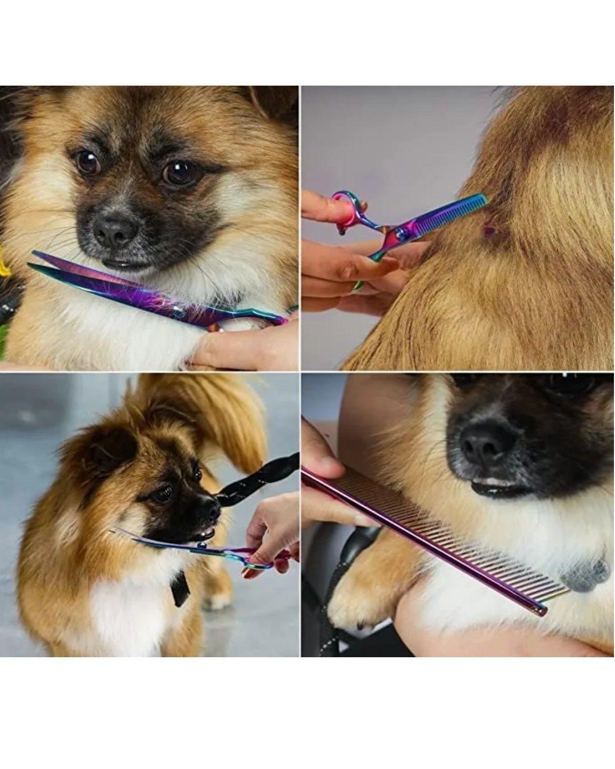 Juego De Tijeras Para Aseo De Perros Mascotas Profesional-4