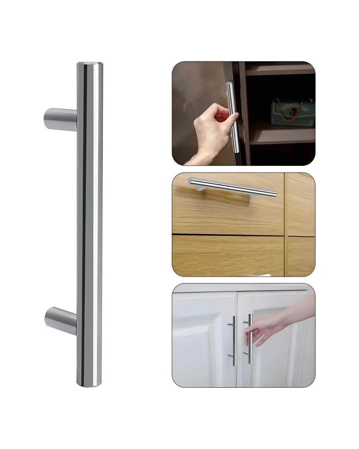 Pack 10 Tiradores Acero Inoxidable 20cm Cocina Muebles Agujeros 12.8cm-4