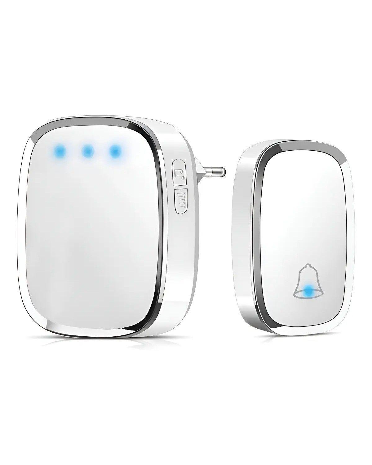 Timbre Inalambrico 300m Exterior Para Casa Impermeable Receptor Enchufable 300m Alcance 36 Melodias -0