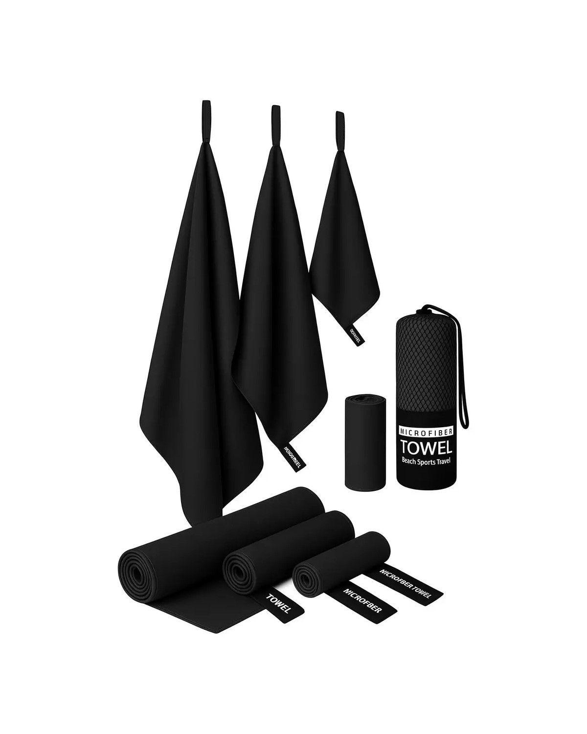Pack X3 Toallas Microfibra Viaje Secado Rapido Marca Toalla De Baño Deportiva Microfibra Xl-0