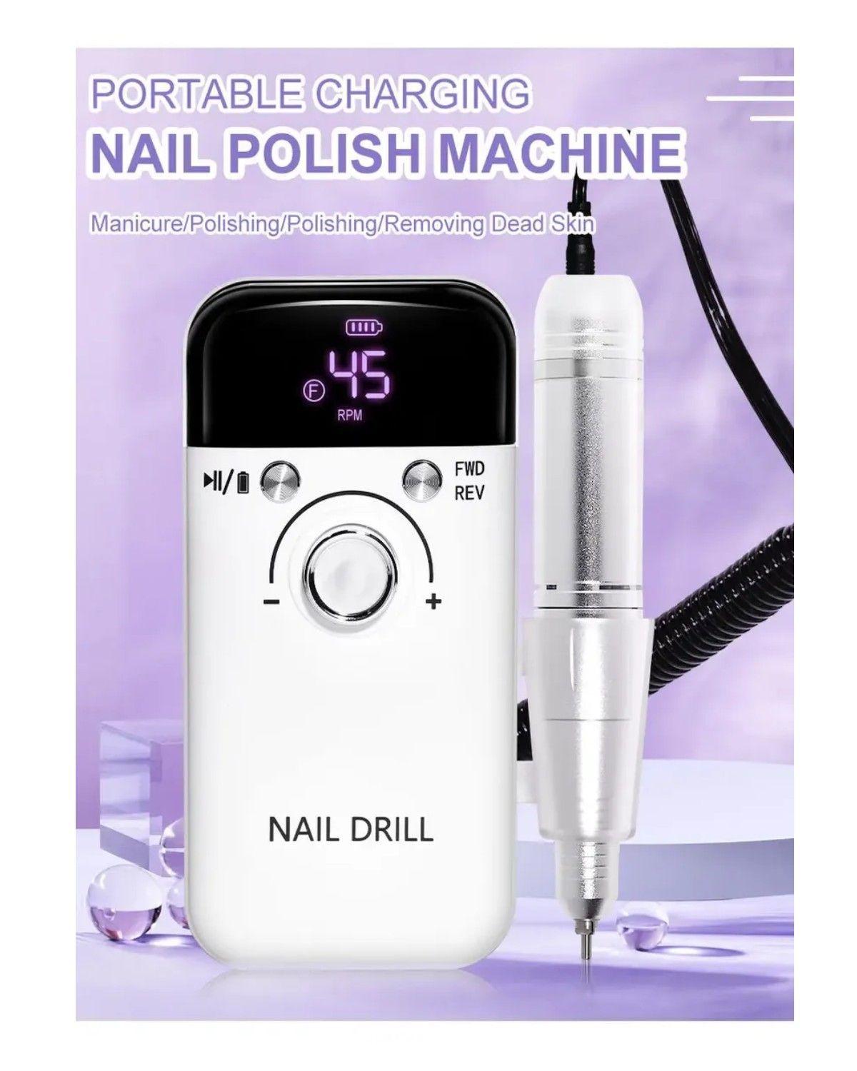 Torno Inalámbrico Profesional Pedicura Manícura 45000+ Fresa-2