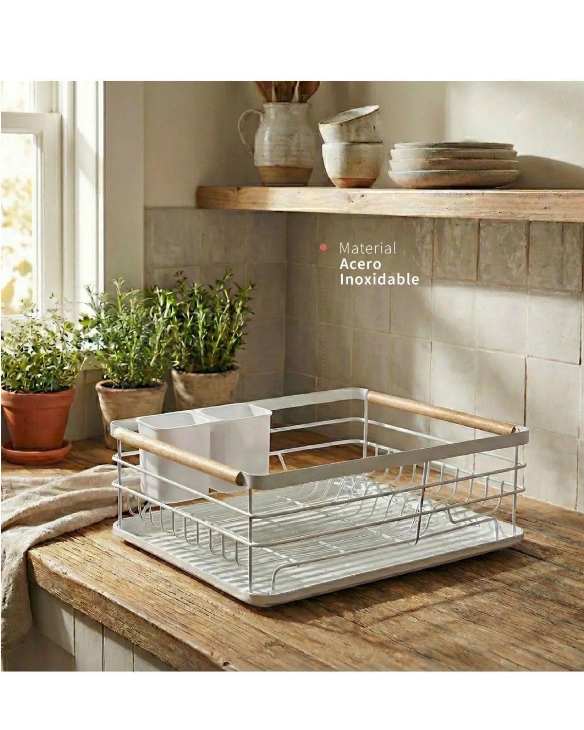 Secaplatos Escurridor 1 Nivel de Acero Inoxidable-3