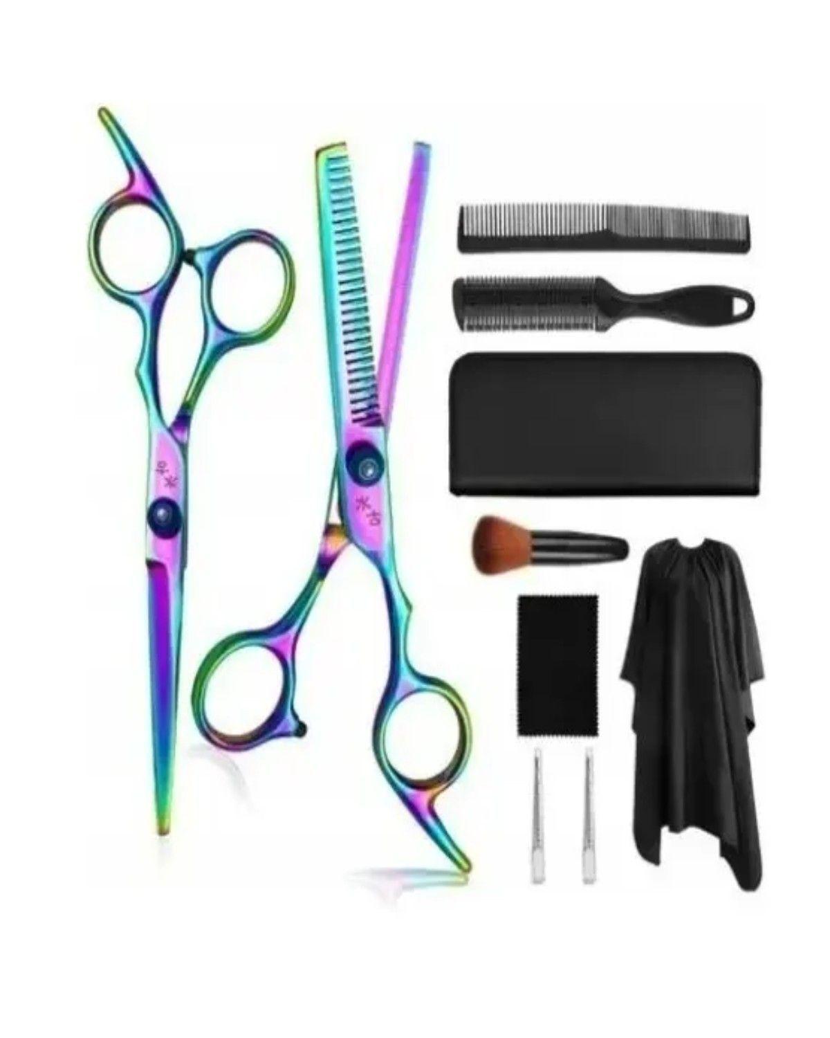 Set Tijera Filo Navaja+esculpidora Tornasol Estuche Y Acs-2