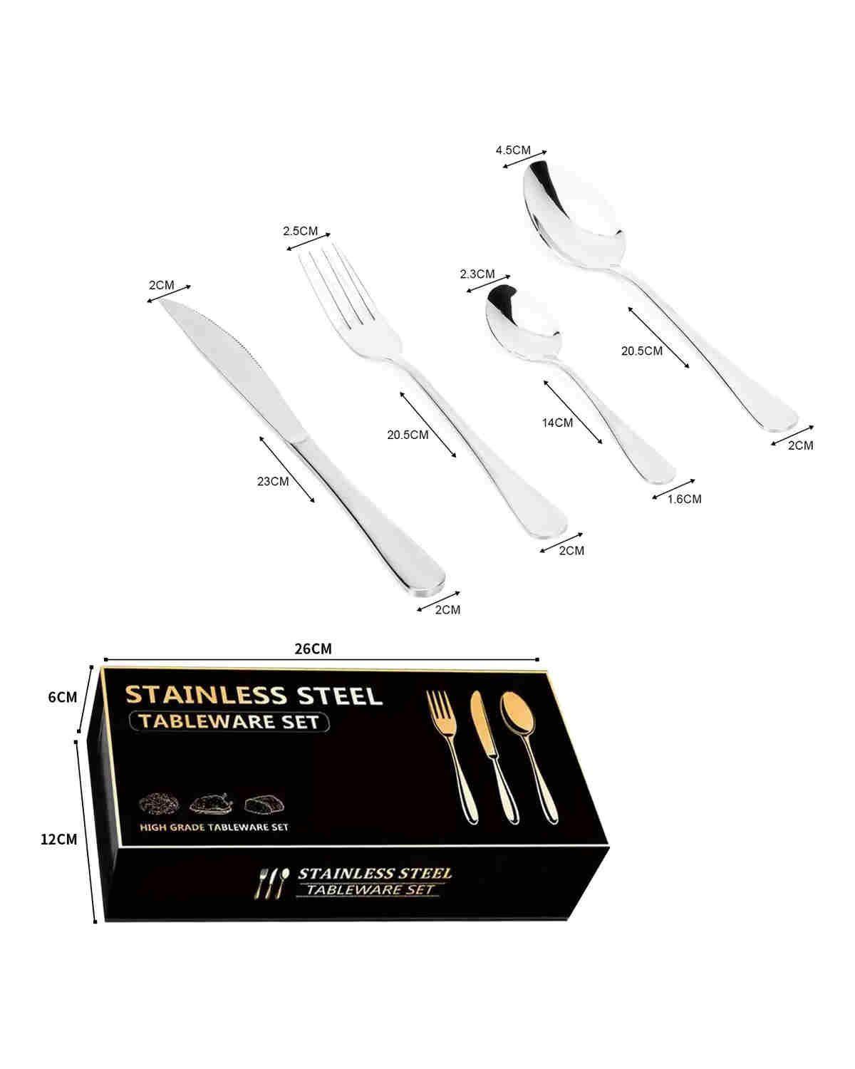 Set 48 Piezas Cubiertos Cuchillería Acero Inoxidable-3