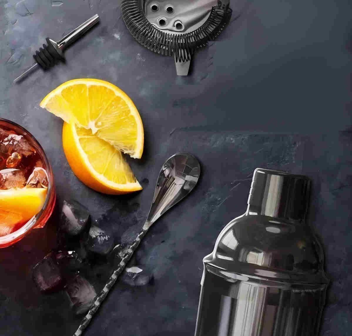 Set Coctelera 13 Piezas Negro Highball & Chaser Cocktail Kit Acero Inoxidable-2