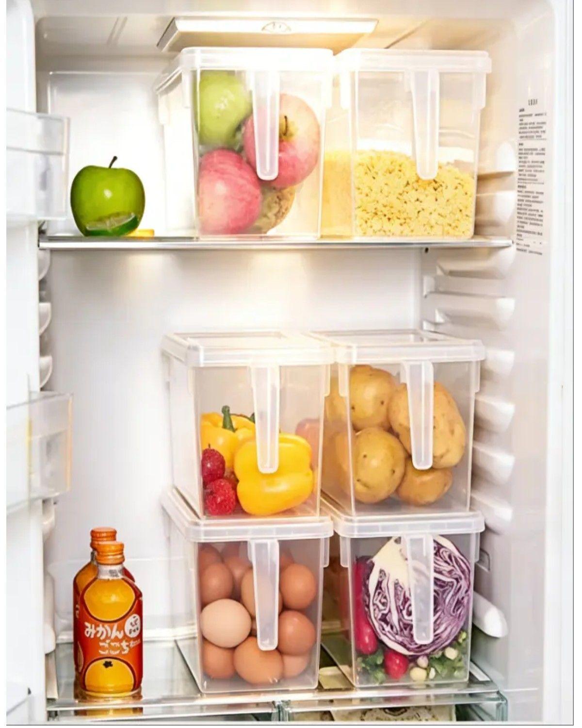 Pack de 4 Cajas Organizadoras Transparentes para Refrigerador con Tapa a Presión-2