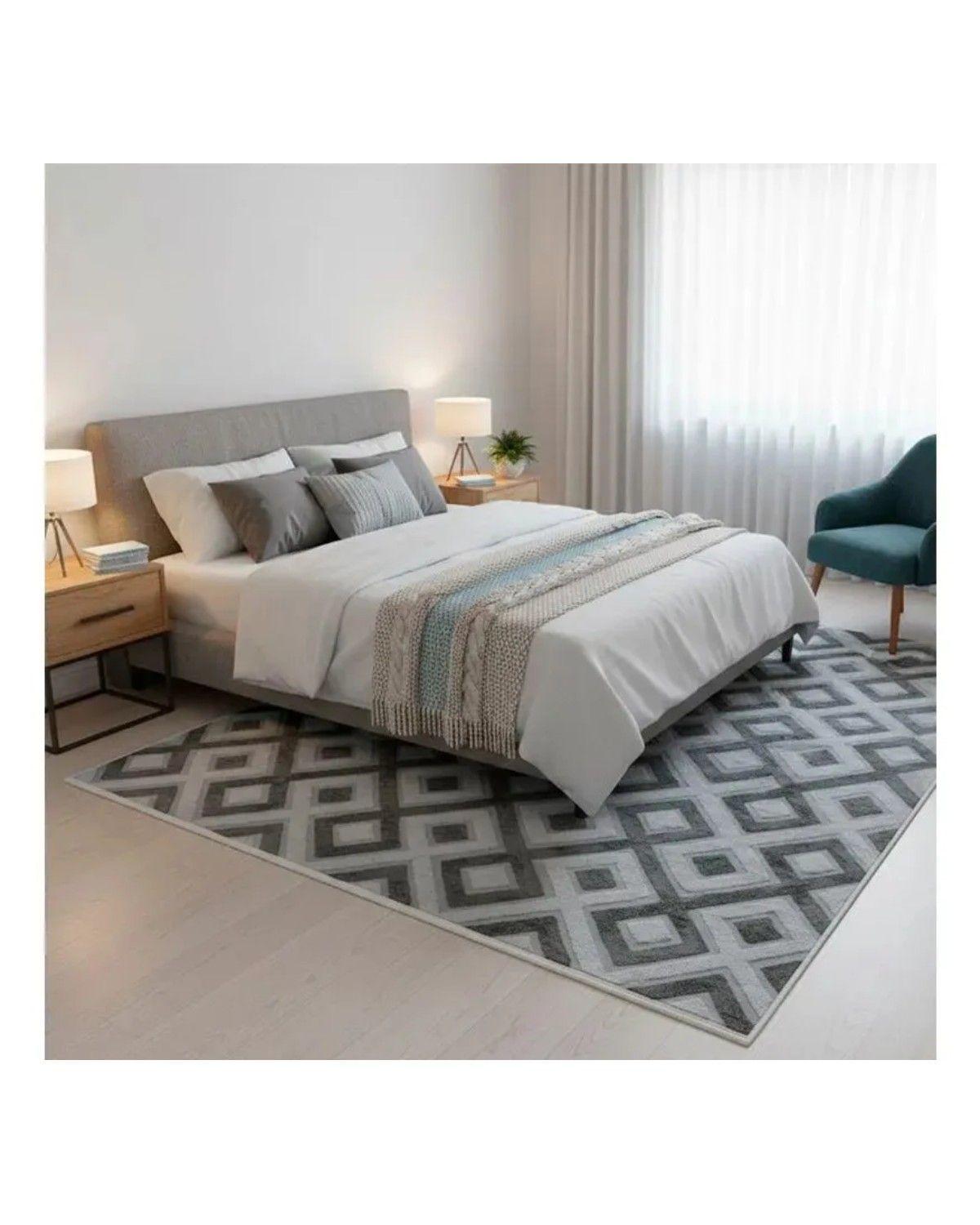 Alfombra Living Con Relieve 3d Antideslizante 180x200cm 1.8 M 2 M Relieve 1080-1