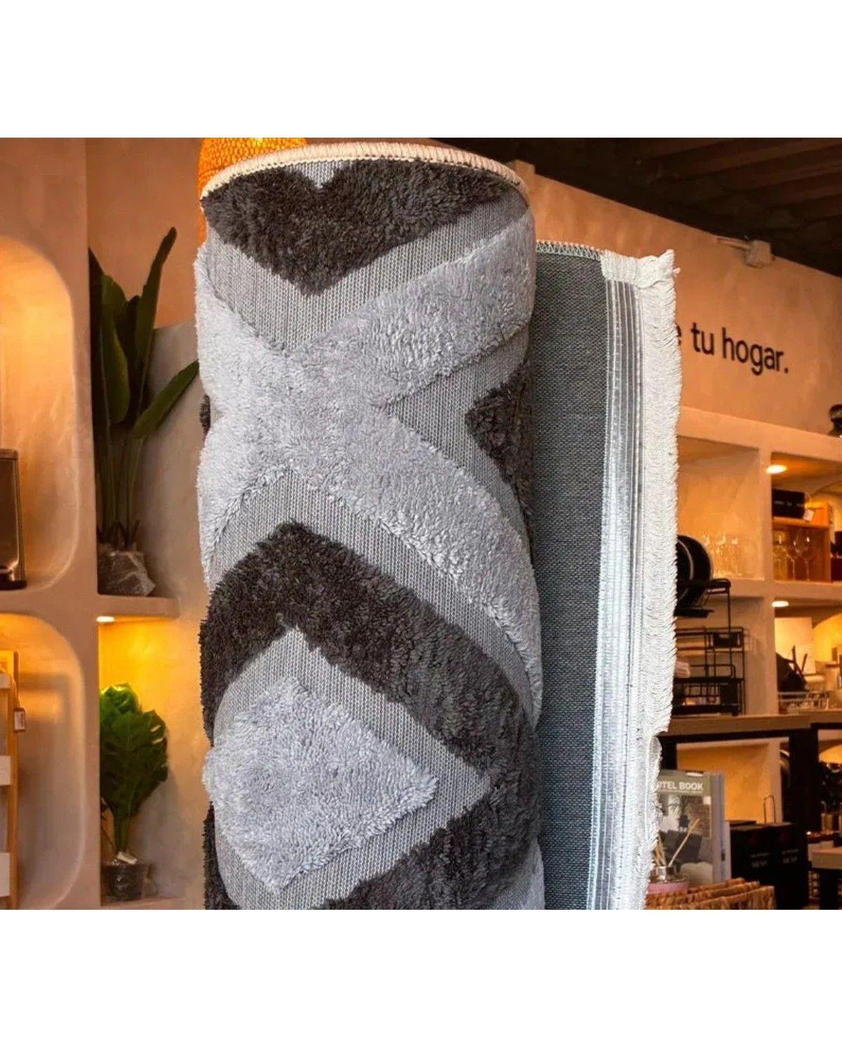 Alfombra Living Con Relieve 3d Antideslizante 180x200cm 1.8 M 2 M Relieve 1080-2