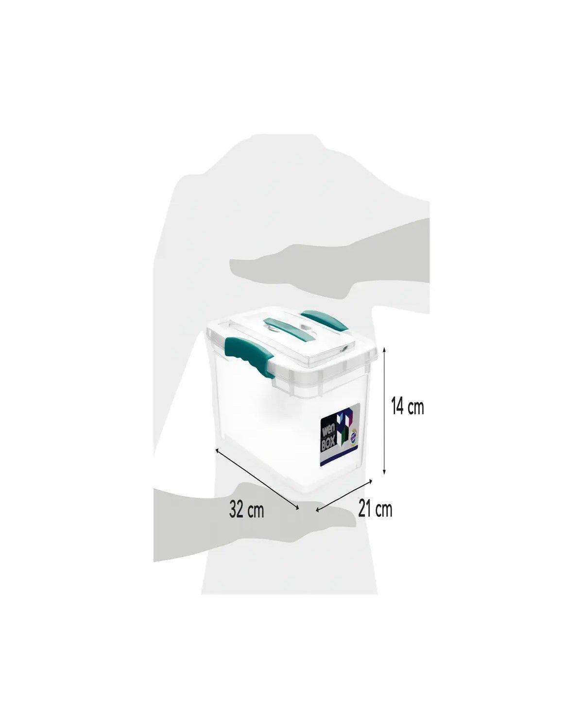 Caja Plástica Organizador Transparente 6L con Tapa Roja-1