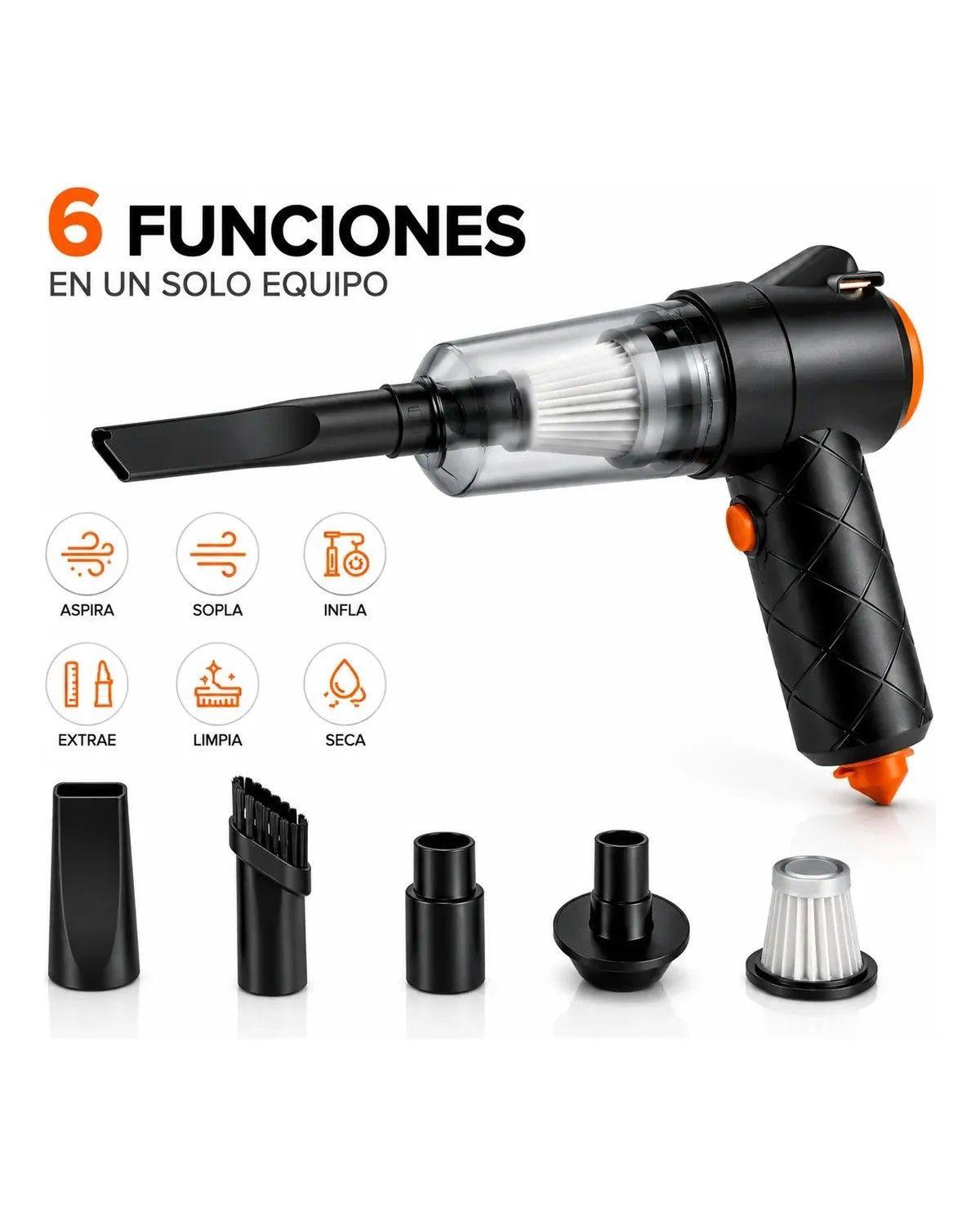 Aspiradora Inalámbrica 6en1 Auto Hogar Usb Portátil Potente-1