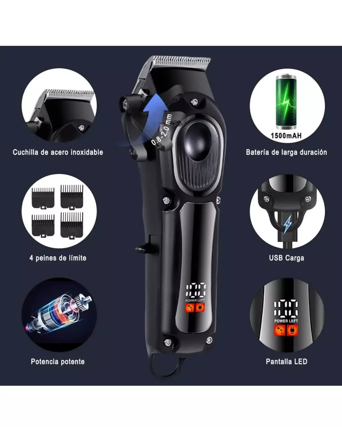 Maquina Cortar Pelo Profesional Trimmer Cortadora-2