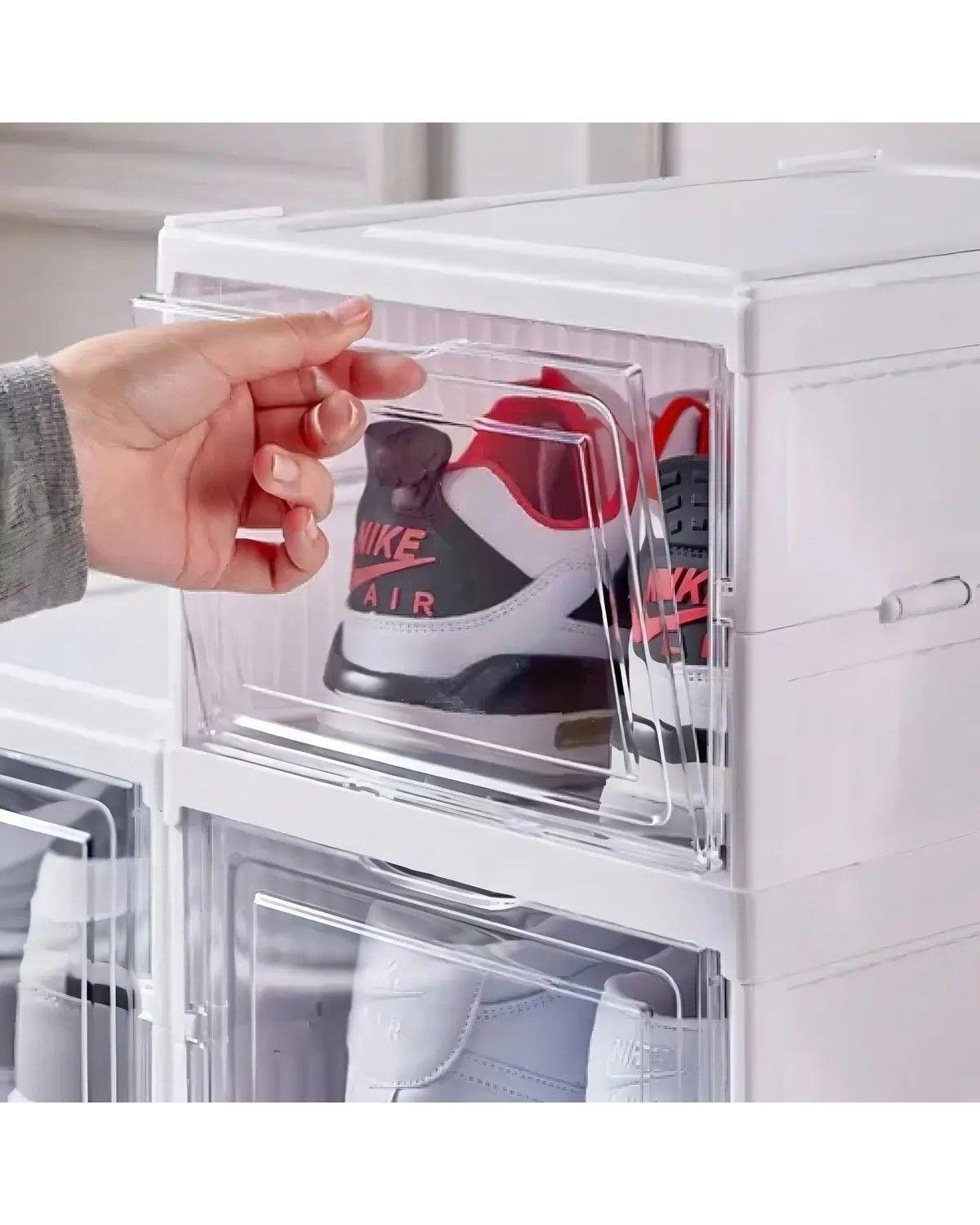Organizador de Zapatos Blanco 6 Niveles Plegable Cajas-2