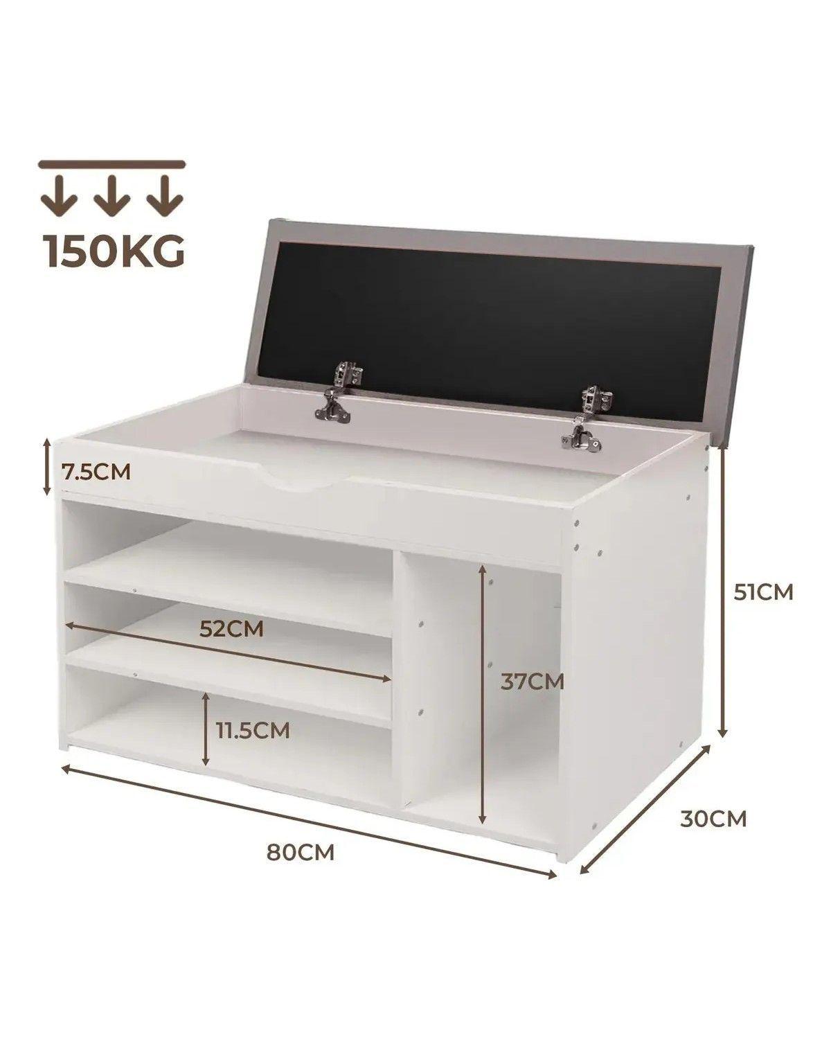 Zapatero Organizador Banca Probador 51x80x30cm Blanco-1