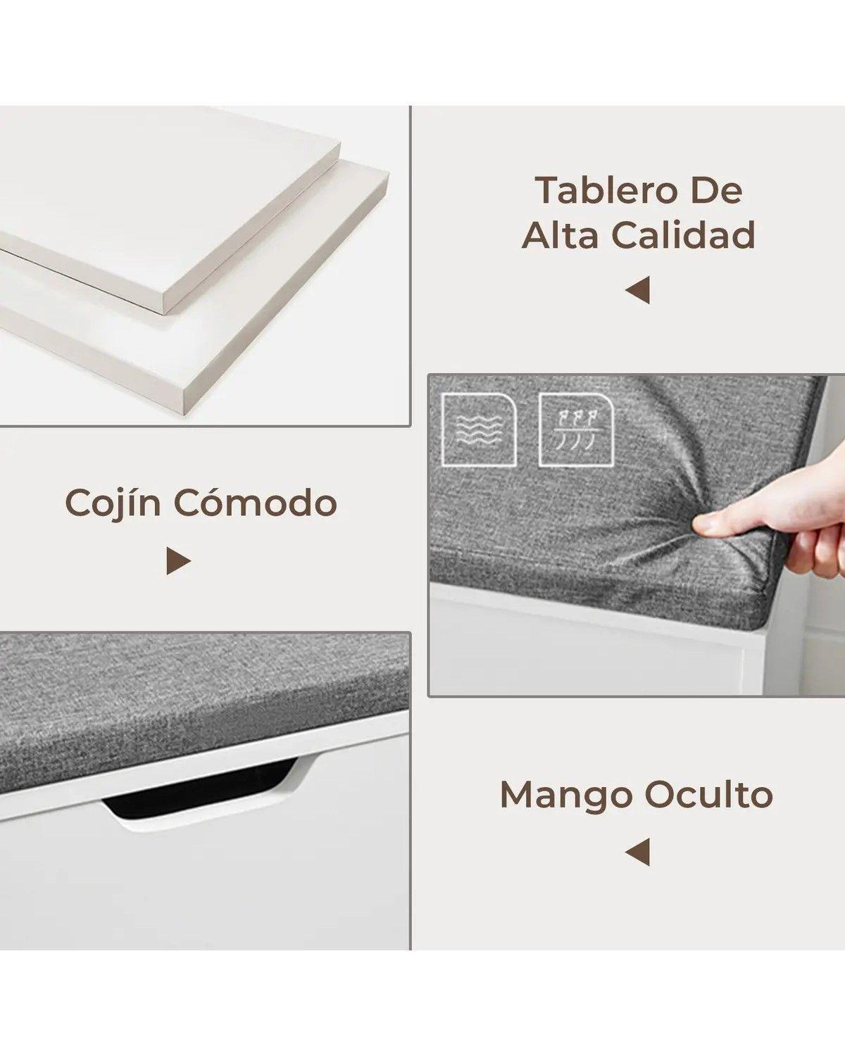 Zapatero Organizador Banca Probador 51x80x30cm Blanco-3