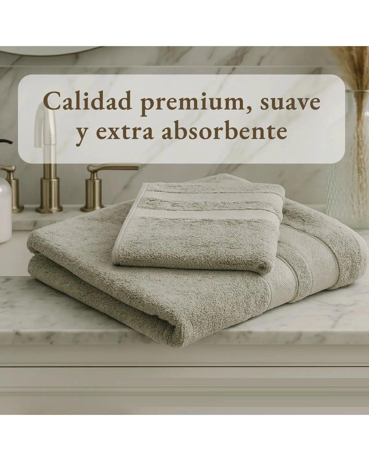 Toallas Baño Premium Set 2 100% Algodón Suave Budapest - Verde-1