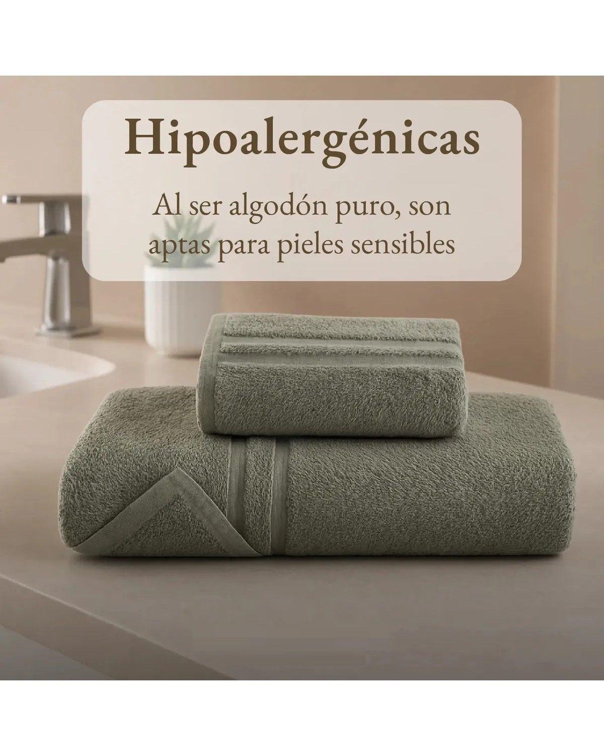 Toallas Baño Premium Set 2 100% Algodón Suave Budapest - Verde-2