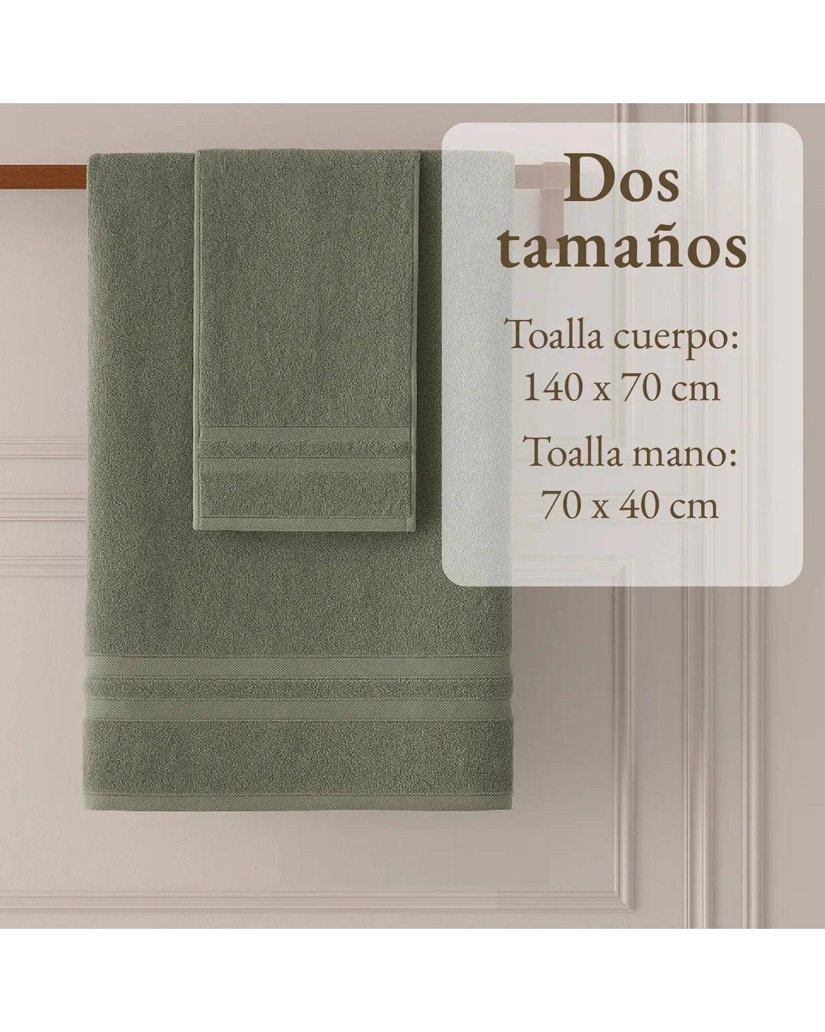 Toallas Baño Premium Set 2 100% Algodón Suave Budapest - Verde-3