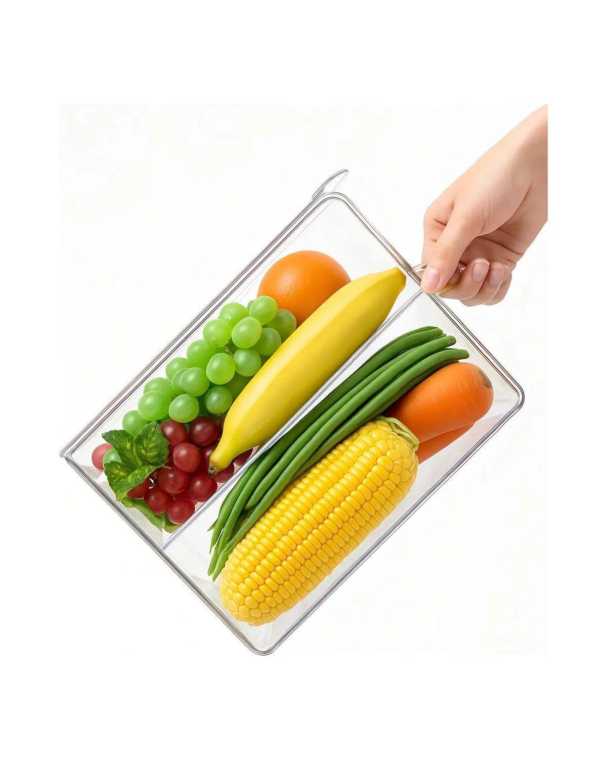 Organizador para Refrigerador con Tapa, Rectangular y Transparente, 2 L-2