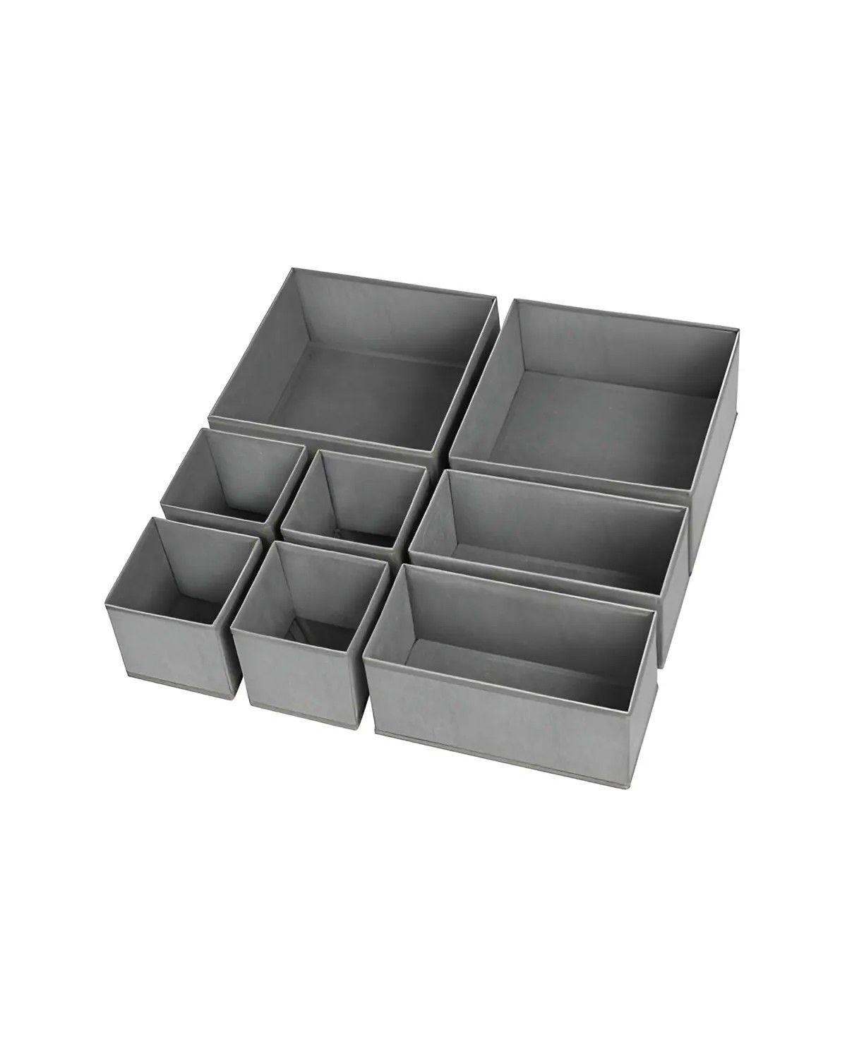 Organizador Separador Cajones Ropa Interior Set X 8 Gris Claro-0