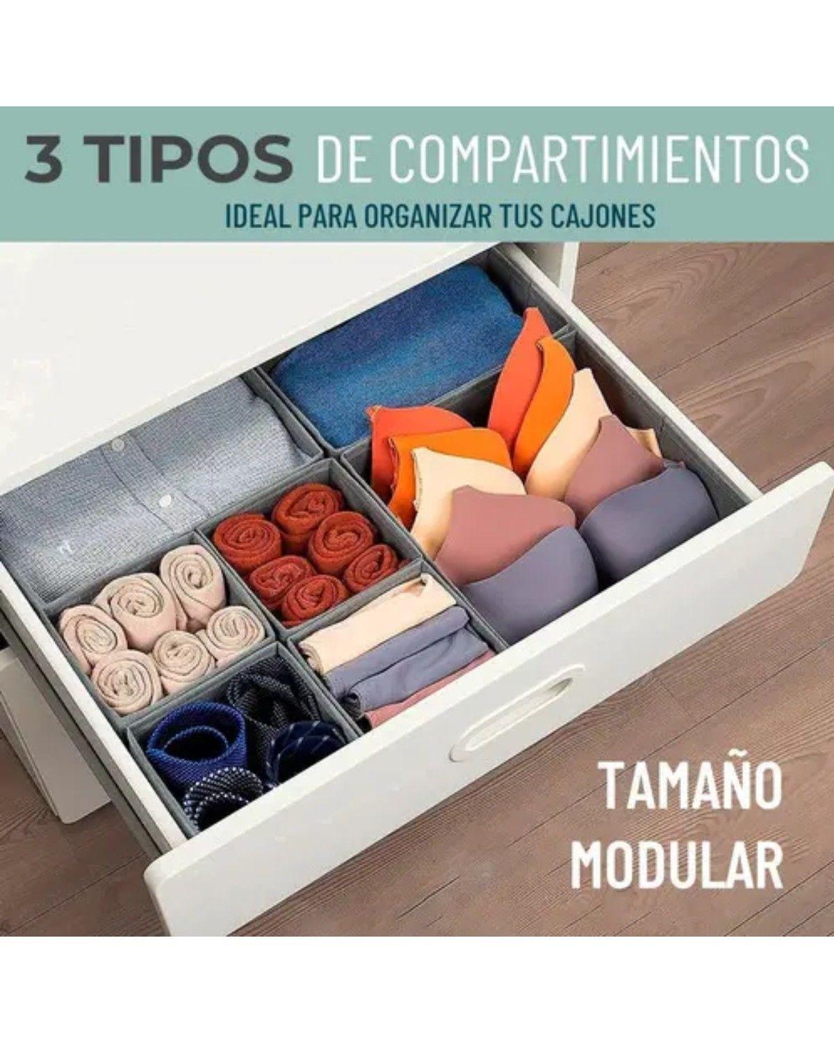 Organizador Separador Cajones Ropa Interior Set X 8 Gris Claro-2
